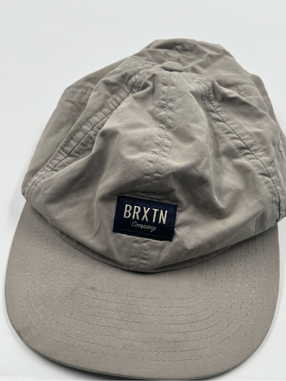 Brixton Taupe Five-Panel Cap with BRXTN Patch